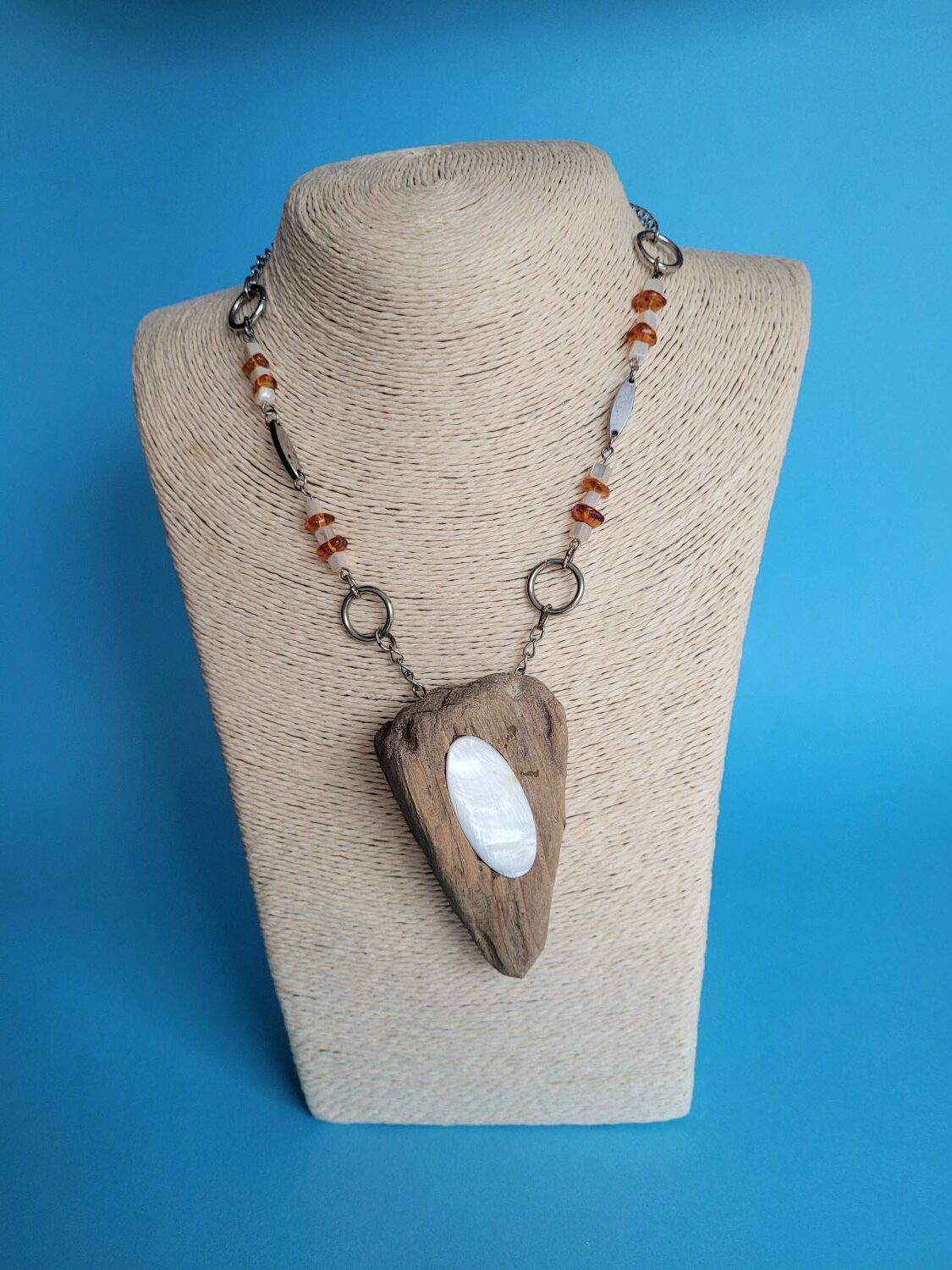 Collier en bois flotté et perles - Mooréa