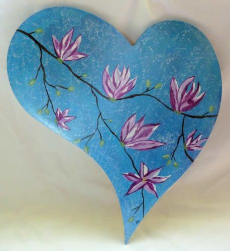 peinture coeur magnolias