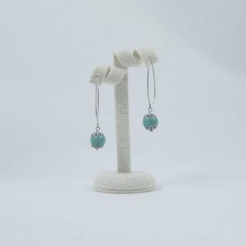 Boucles d'oreilles en howlite turquoise