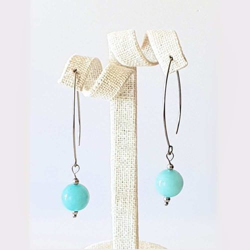 boucles d'oreilles en amazonite