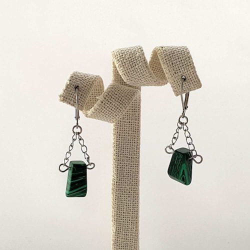 boucle d'oreilles en malachite