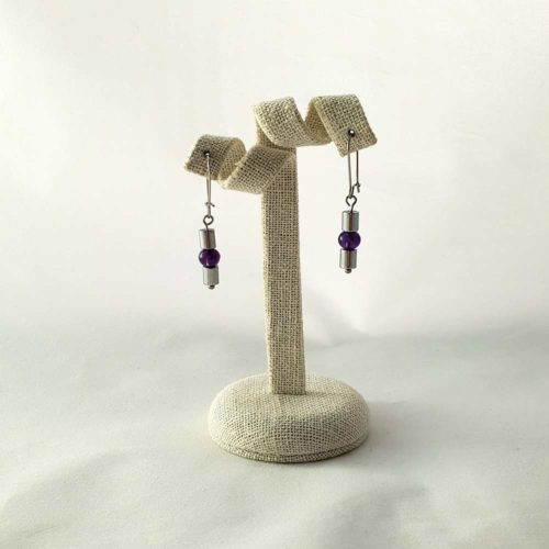 boucles d'oreilles en amethyste