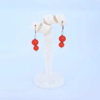 boucles d'oreilles agate rouge