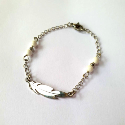 Bracelet agate blanche