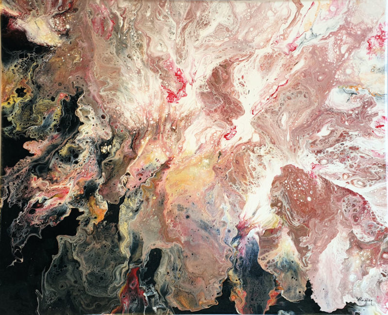 Peinture acrylique abstraite - "Galaxie"