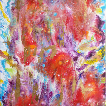 Peinture acrylique abstraite- "Festival"