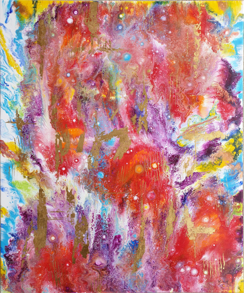 Peinture acrylique abstraite- "Festival"