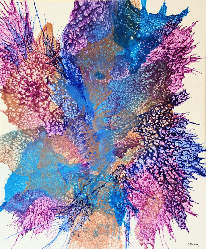Peinture acrylique abstraite - "Féérie"
