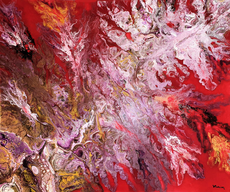 Peinture acrylique abstraite - "Fusion"