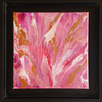 Peinture acrylique abstraite - "La vie en rose"