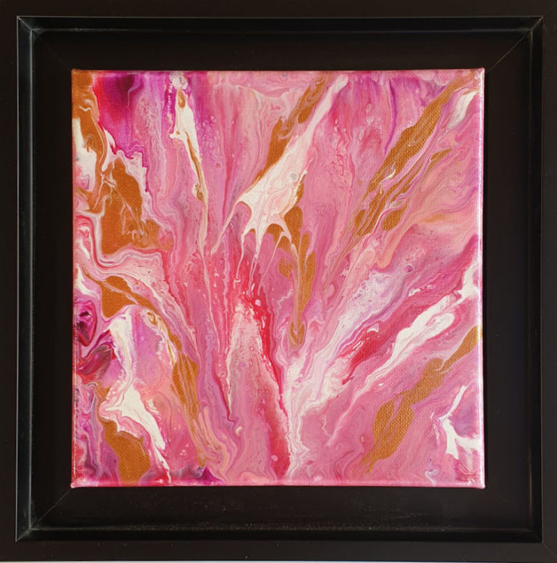 Peinture acrylique abstraite - "La vie en rose"