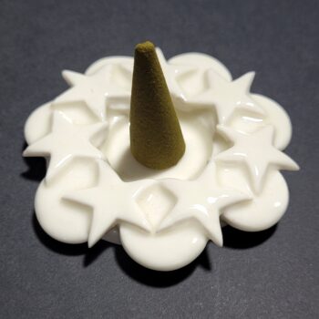 Brûle encens "Etoiles" en porcelaine blanche
