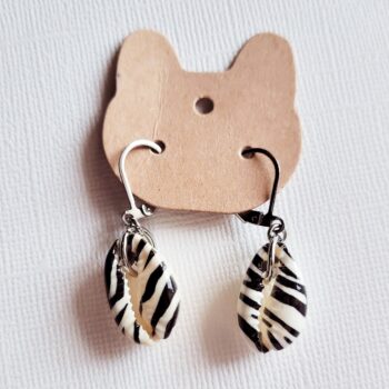 Boucles d'oreilles coquillage zébré
