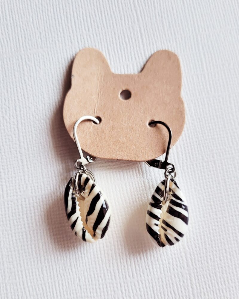Boucles d'oreilles coquillage zébré