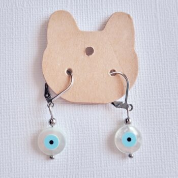 Boucles d'oreilles oeil en nacre