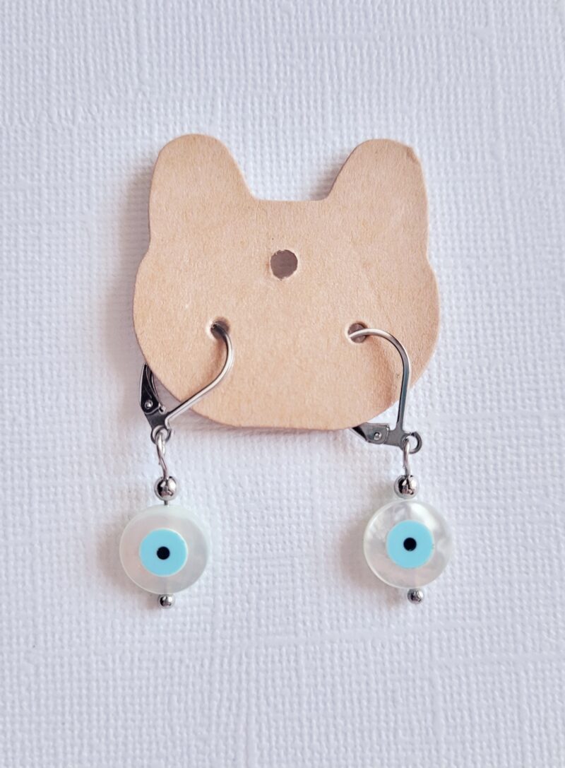 Boucles d'oreilles oeil en nacre