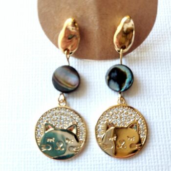 Boucles d'oreilles Chat strass - Bonnie