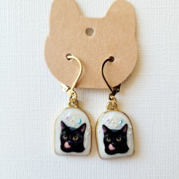 Boucles d'oreilles chat noir - Molly
