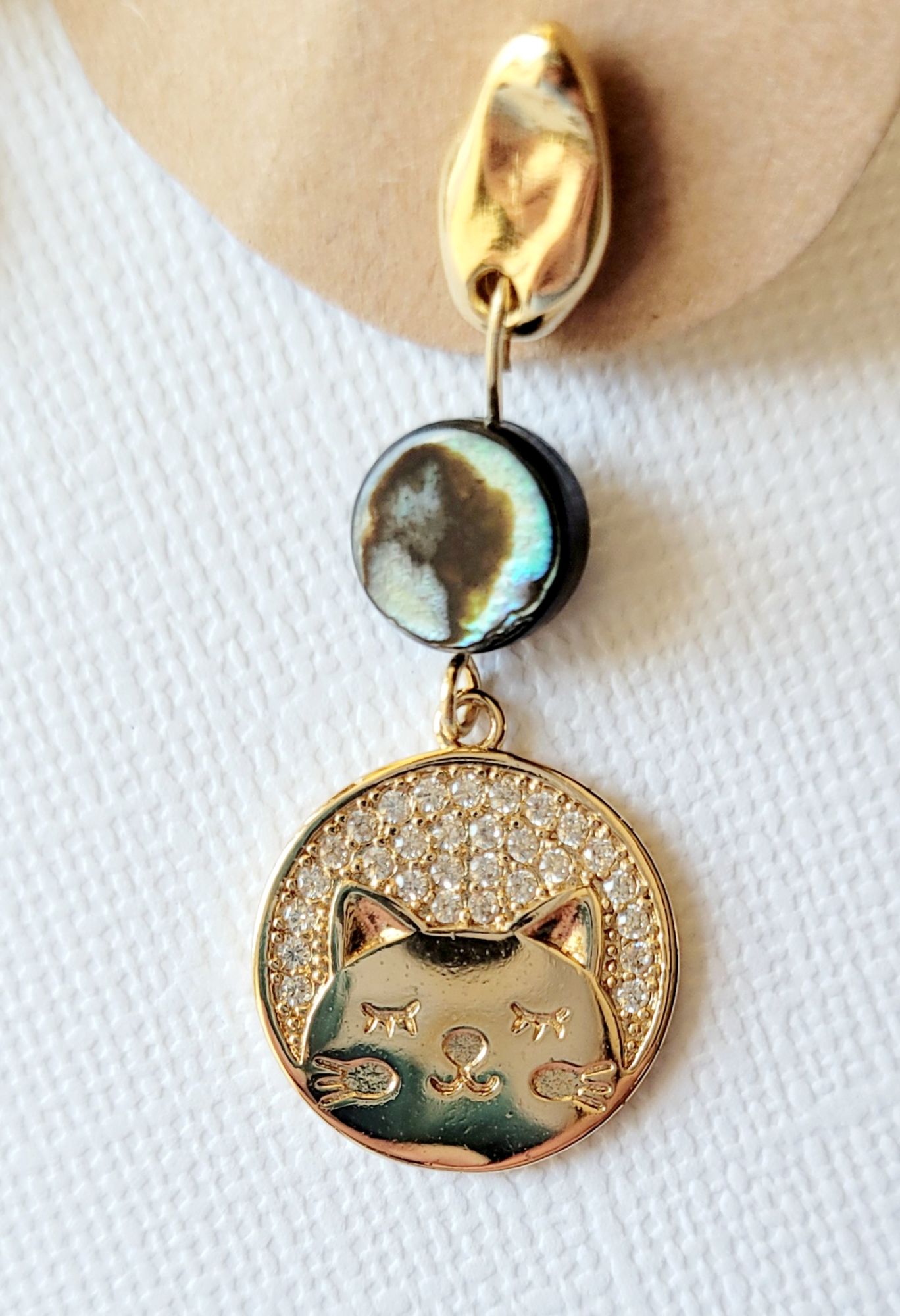 Boucles d'oreilles Chat strass - Bonnie – Image 2